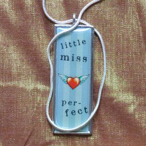 3 for $50 - little miss perfect pendant with 925 silver necklace (3206)